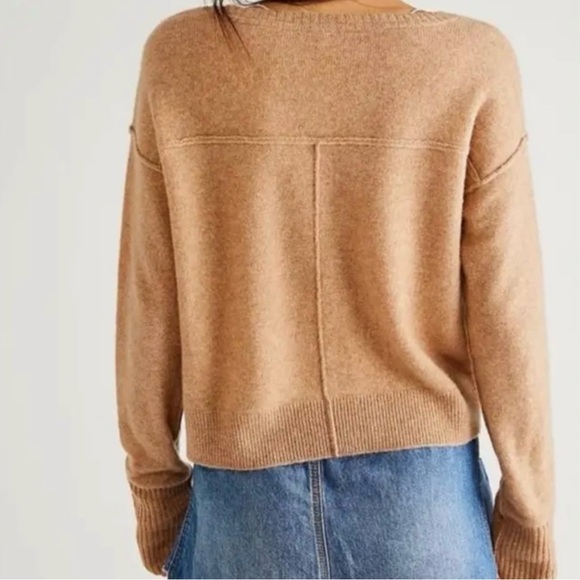 NWOT Free People Stellar Cashmere V Neck Pullover Sweater - Picture 2 of 6